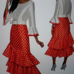 NWT Orange and white polka dot dress